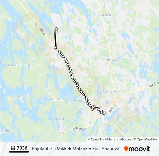 7036 Bus Line Map
