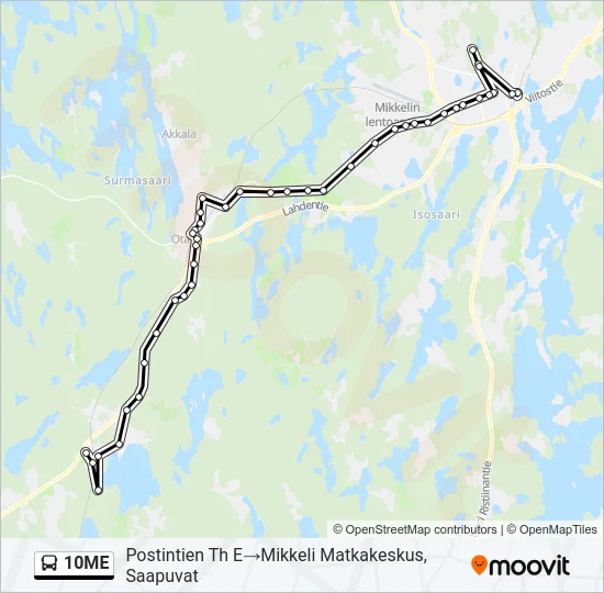 10ME Bus Line Map