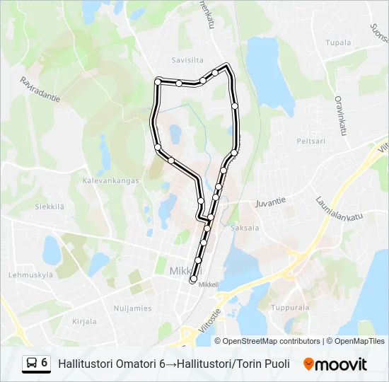 6 Bus Line Map