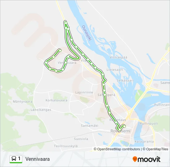 1 Bus Line Map