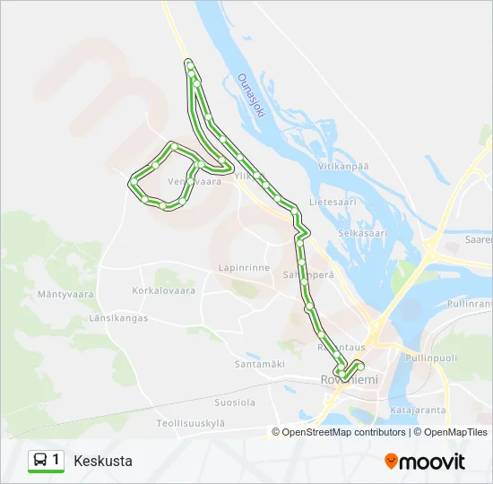 1 Bus Line Map