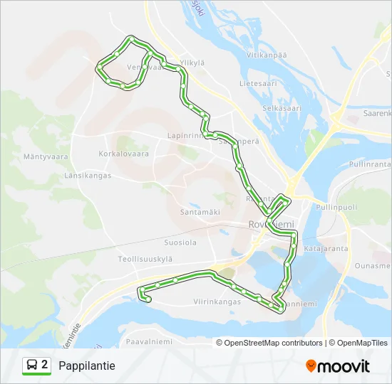 2 Bus Line Map