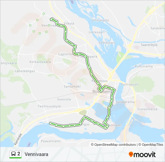 2 Bus Line Map