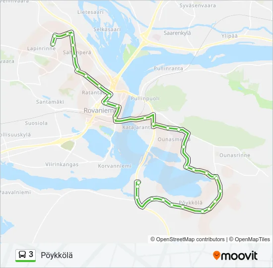 3 Bus Line Map