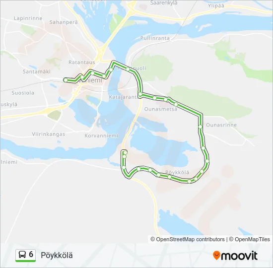 6 Bus Line Map