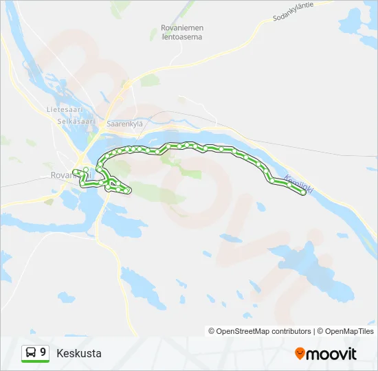 9 Bus Line Map