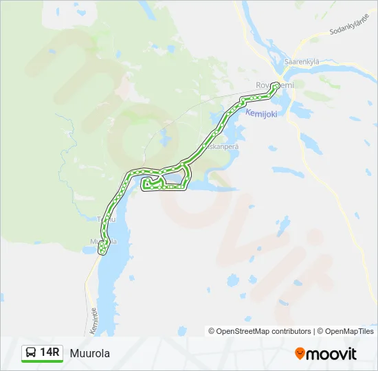 14R Bus Line Map