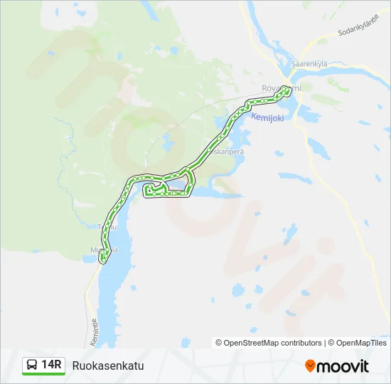 14R Bus Line Map