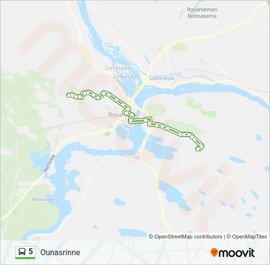 5 Bus Line Map