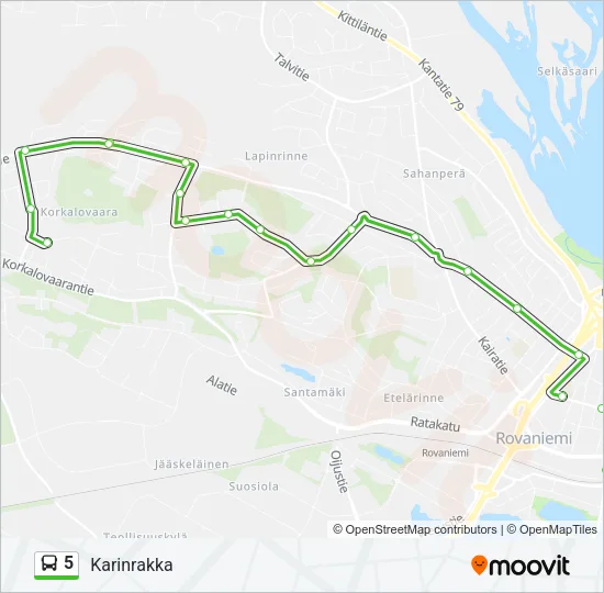 5 Bus Line Map