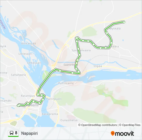 8 Bus Line Map