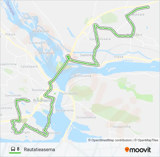 8 Bus Line Map