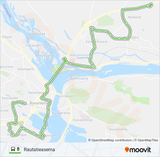 rovaniemi bus 8 route map