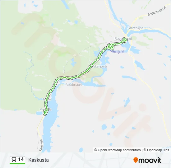 14 Bus Line Map