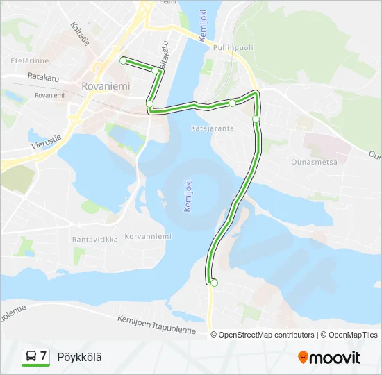 7 Bus Line Map