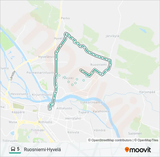 5 Bus Line Map