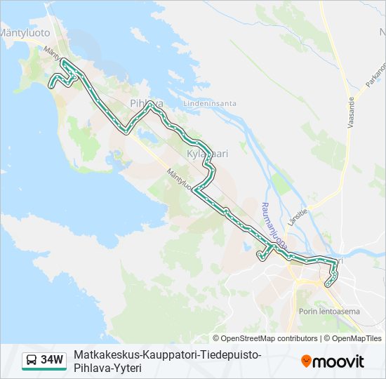 34W bus Line Map