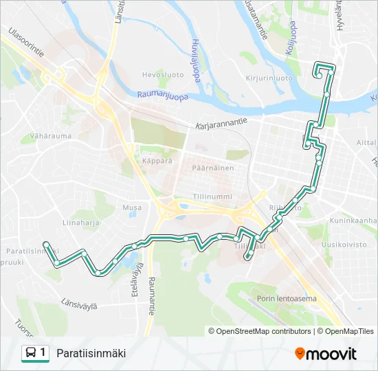 1 Bus Line Map