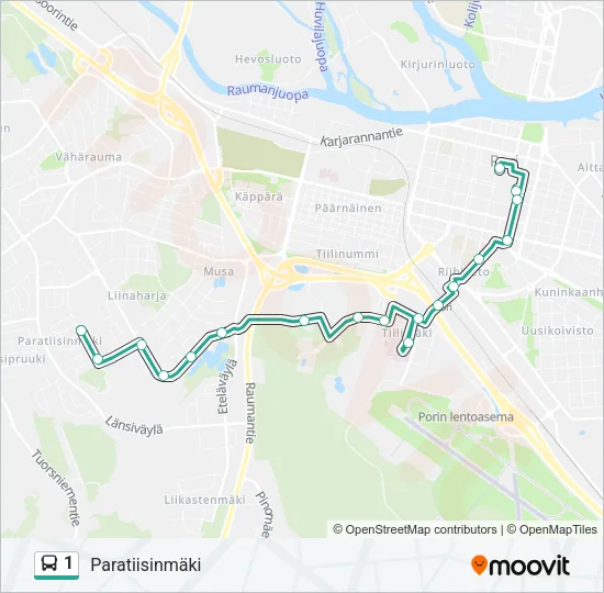 1 Bus Line Map