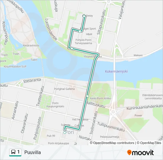 1 Bus Line Map
