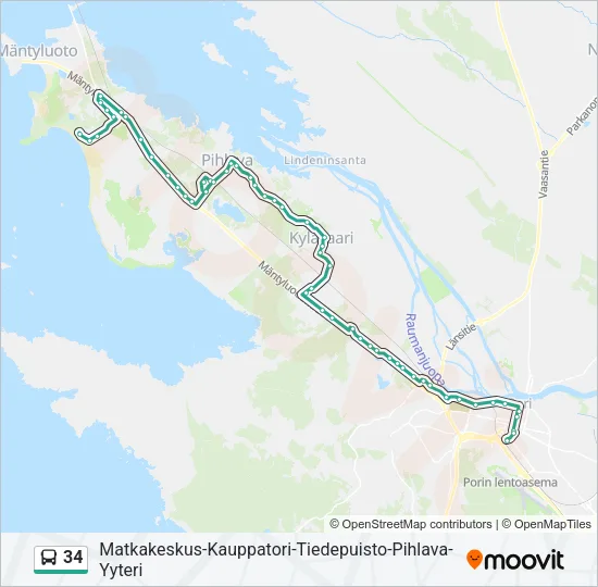 34 Bus Line Map