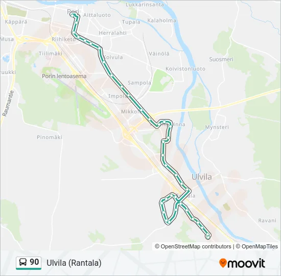 90 Bus Line Map