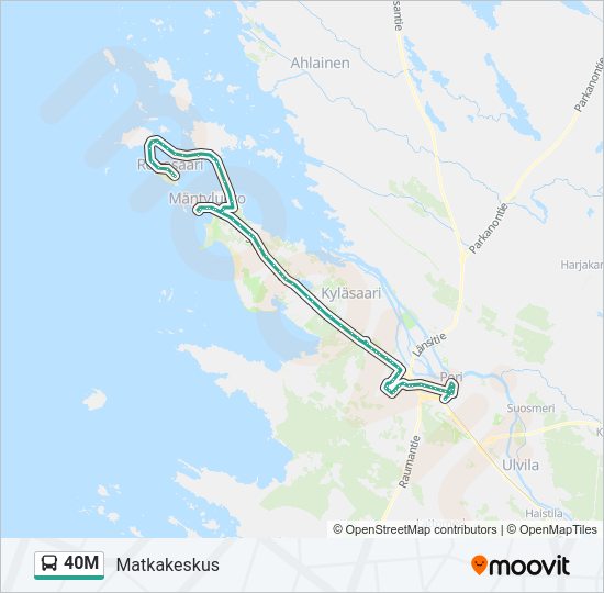 40M bussi -linjakartta