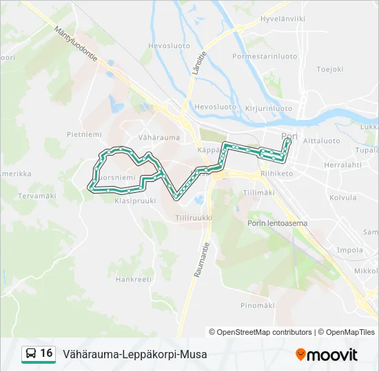 16 Bus Line Map