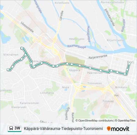 3W Bus Line Map