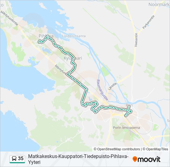 35 Reitti: Aikataulut, pysäkit ja kartat – Meri-Porin yhtenäiskoulu  (päivitetty)