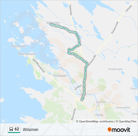 62 bus Line Map