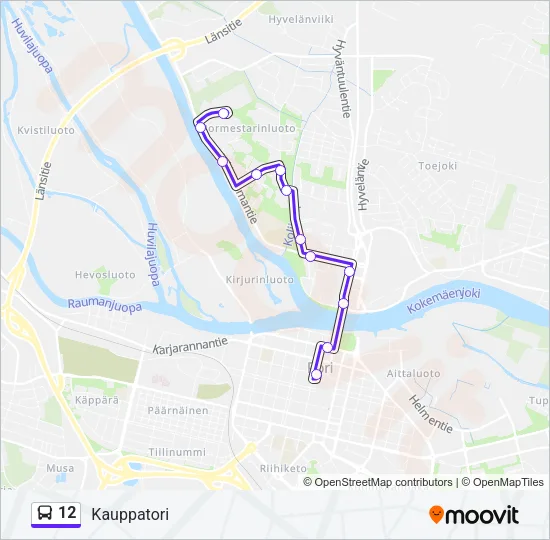 12 Bus Line Map