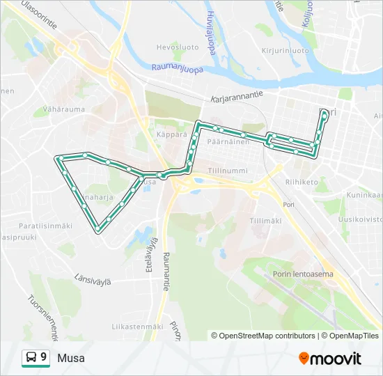 9 Bus Line Map