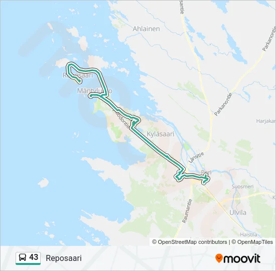 43 Bus Line Map