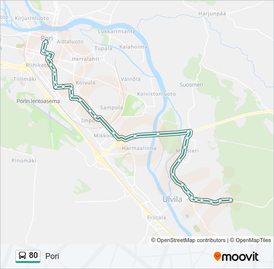 80 bus Line Map