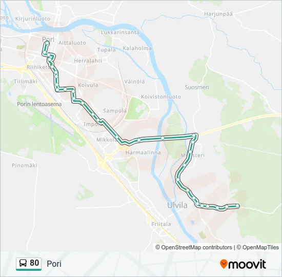 80 Bus Line Map