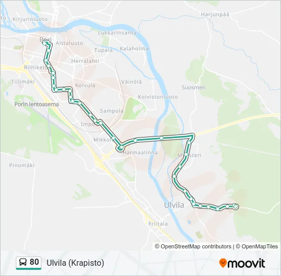 80 Bus Line Map