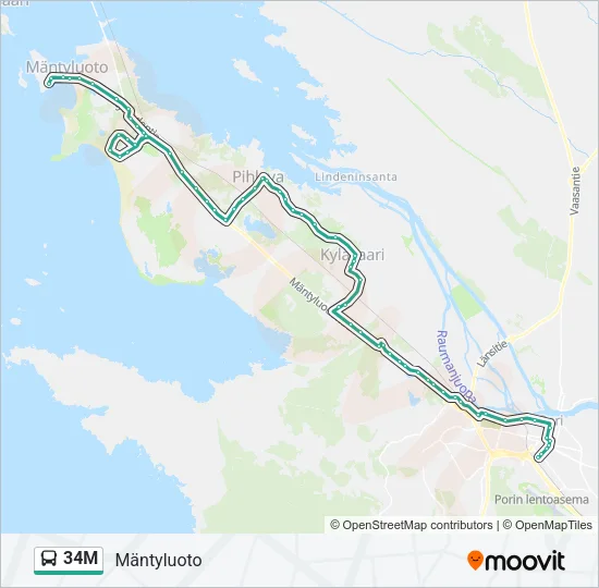 34M Bus Line Map