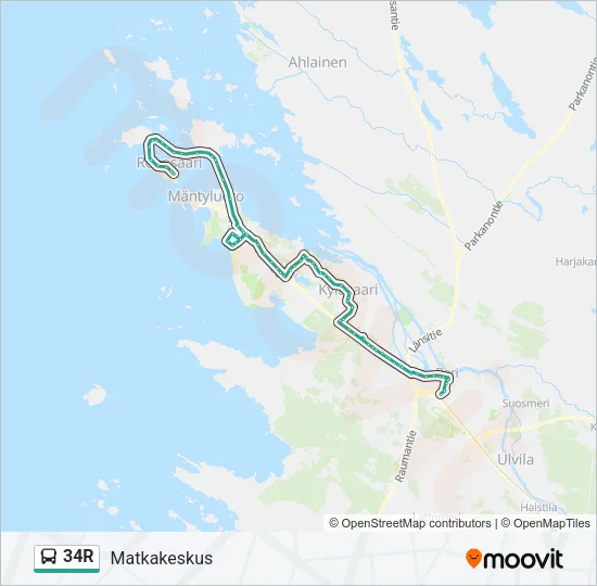 34R Bus Line Map