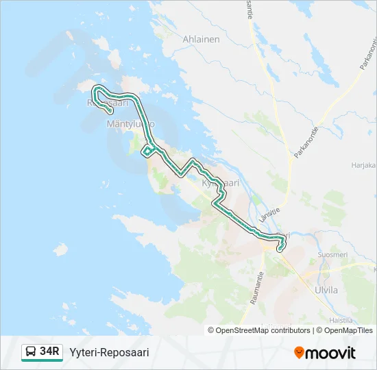 34R Bus Line Map