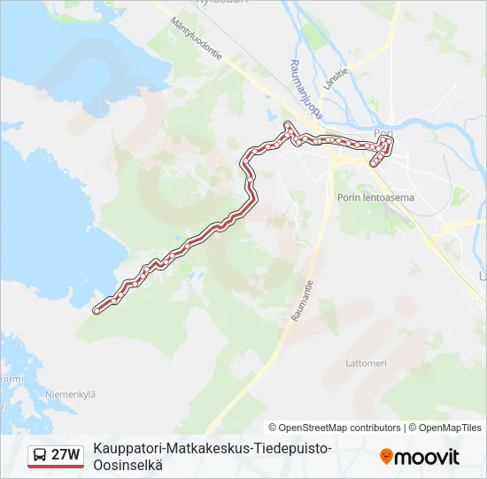 27W Bus Line Map