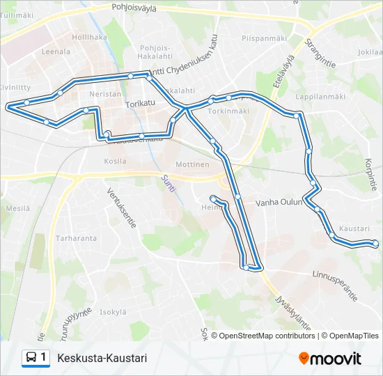 1 Bus Line Map