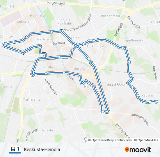 1 Bus Line Map