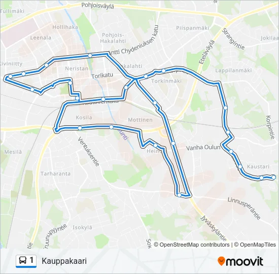 1 Bus Line Map