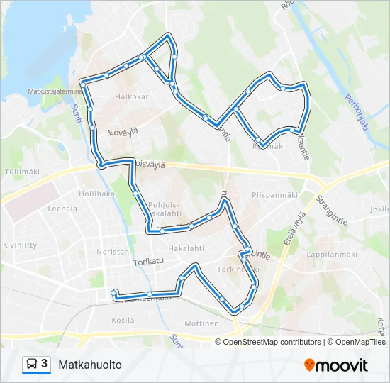 3 Bus Line Map