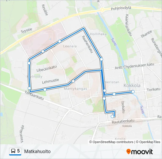 5 Bus Line Map