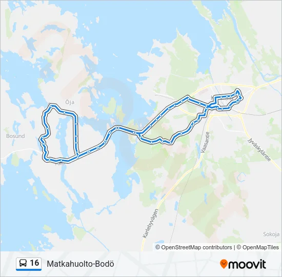 16 Bus Line Map