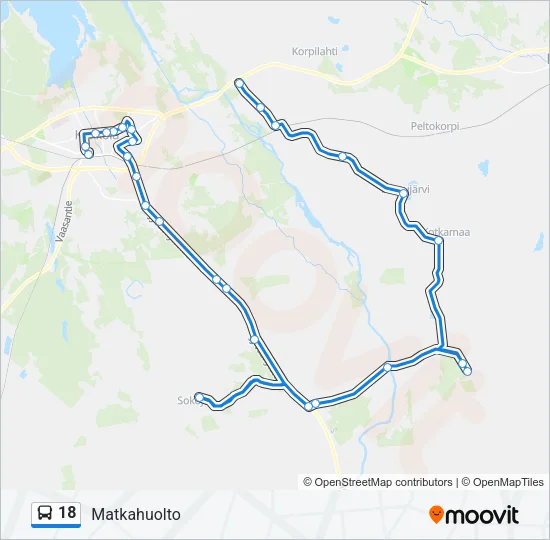 18 Bus Line Map