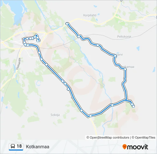 18 Bus Line Map
