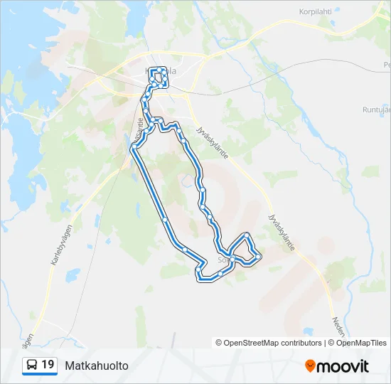 19 Bus Line Map